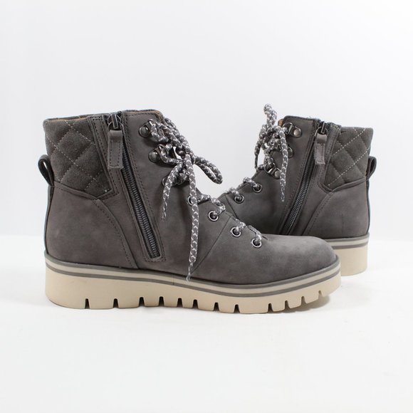 Caslon Henley Water Resistant Lace-Up Bootie - Gray 7M - Picture 3 of 5